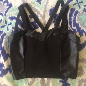 Faux Leather crop top